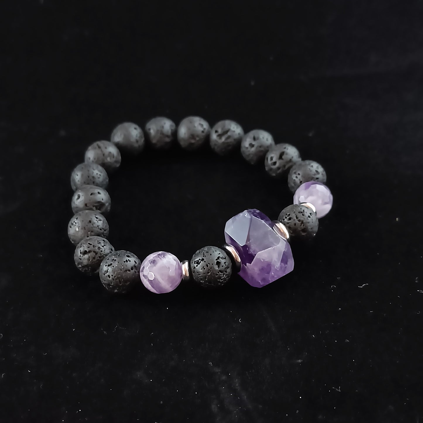 Amethyst Statement Lava Bracelet