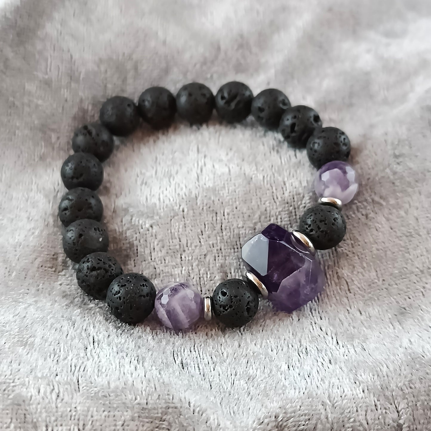 Amethyst Statement Lava Bracelet