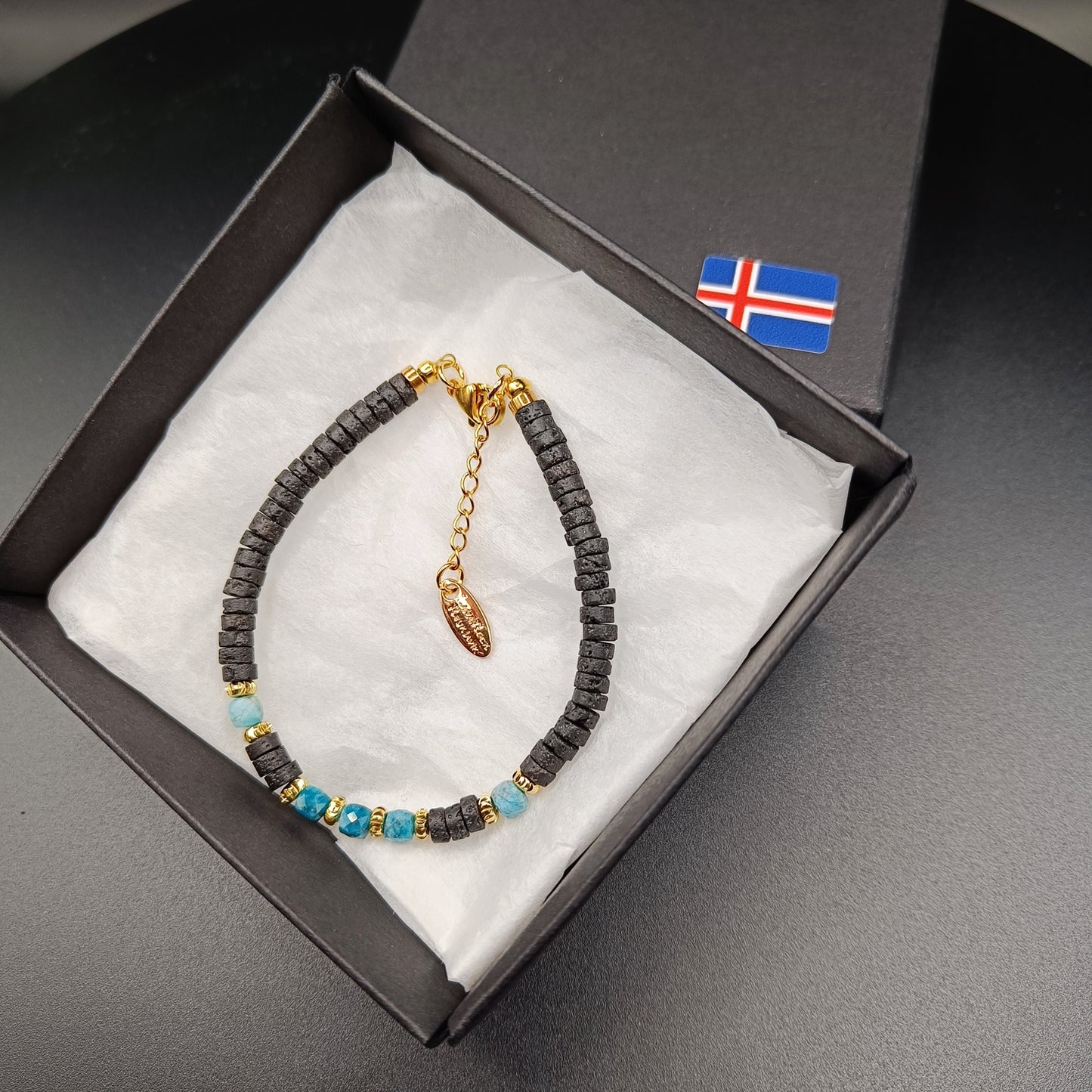 Apatite and Lava Jewelry set