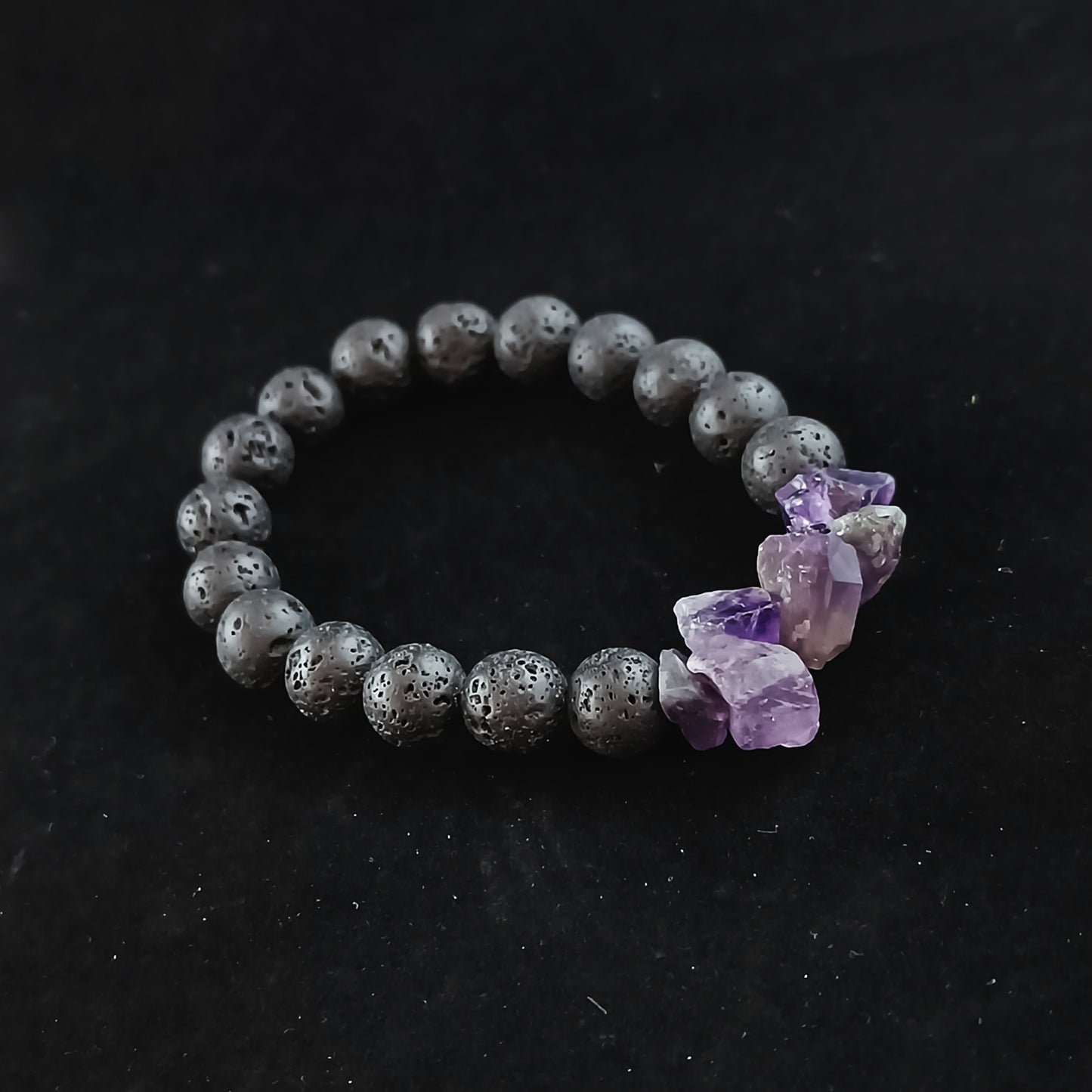 Amethyst Shards Lava Bracelet