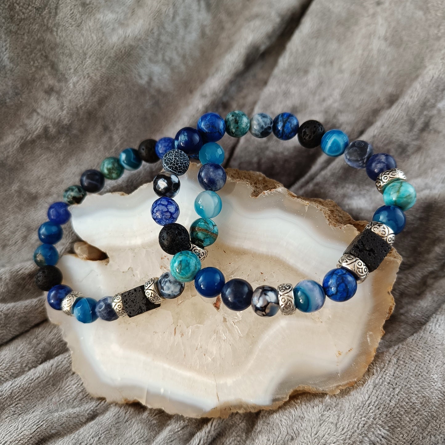 Gemstone Lava Bracelets - mix of bright colored stones