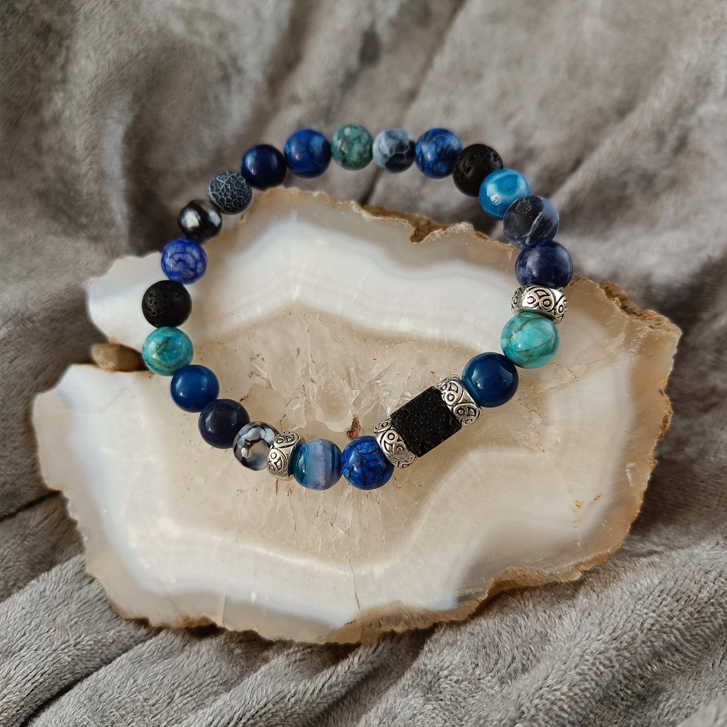 Gemstone Lava Bracelets - mix of bright colored stones