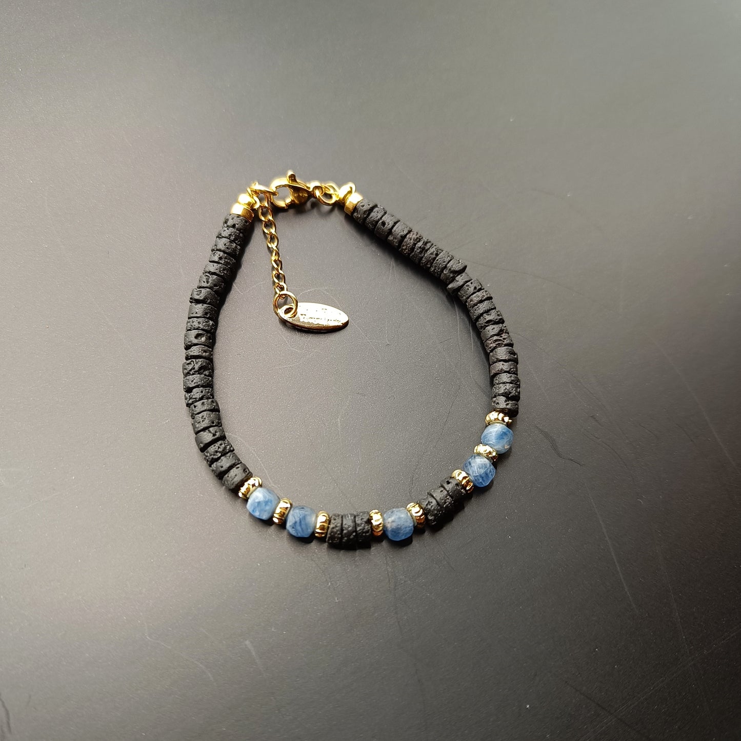 Devil Blue Aquamarine and Lava Jewelry set