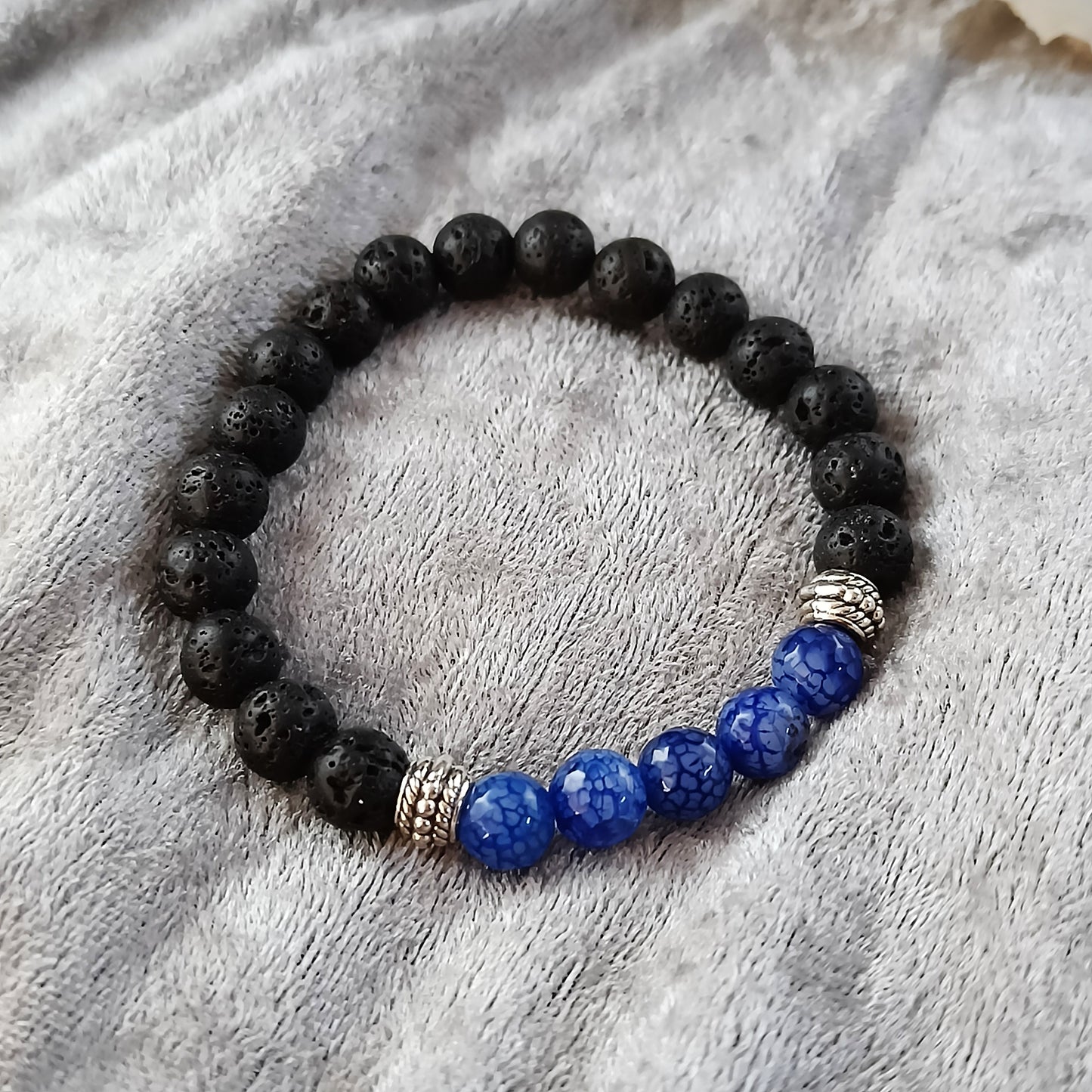 Blue Fáfnir - Dragon Vein Lava Bracelet - Icelandic Viking Bracelets