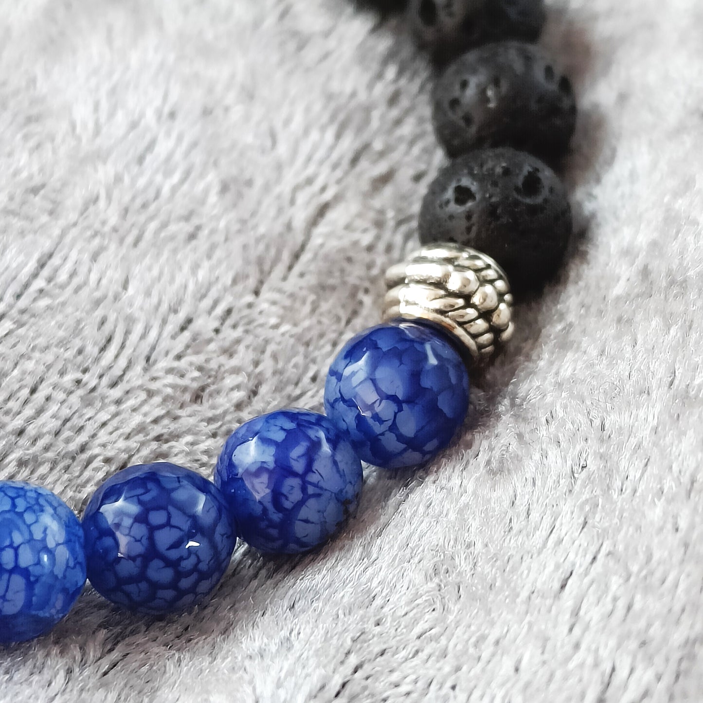 Blue Fáfnir - Dragon Vein Lava Bracelet - Icelandic Viking Bracelets