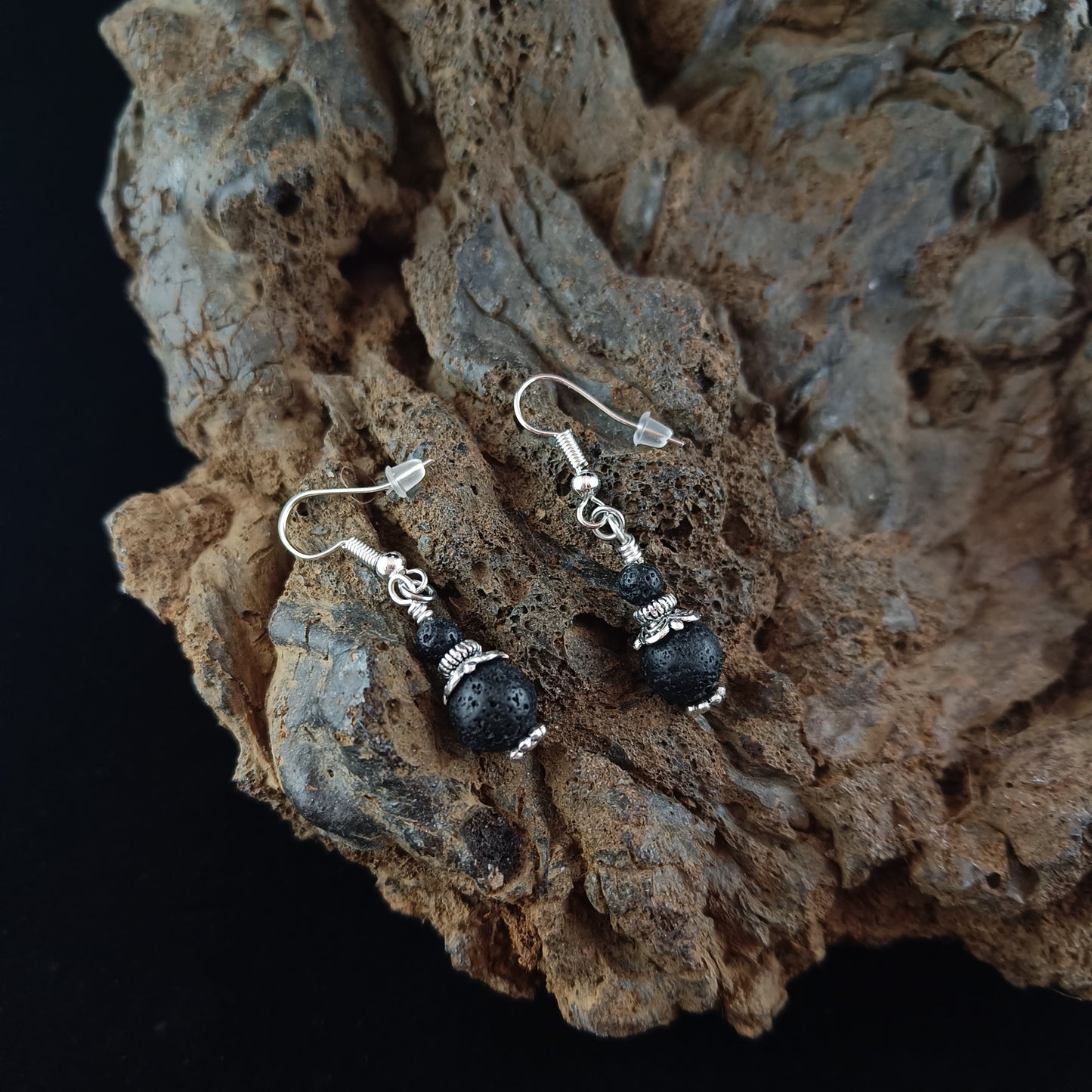 Elegant Lava Design Jewelry Set - LavaRockReykjavik Elegant Necklace and Earrings