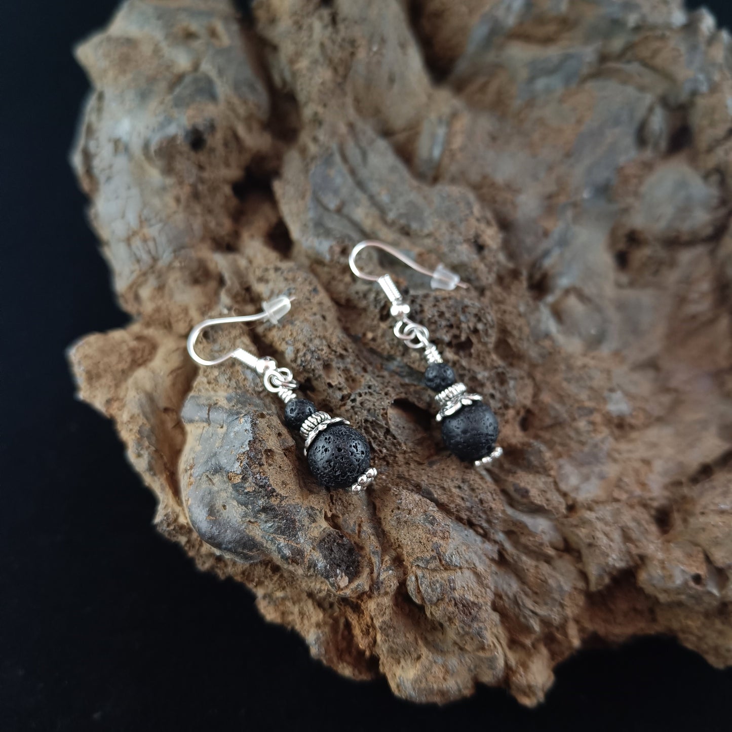 Elegant Lava Design Jewelry Set - LavaRockReykjavik Elegant Necklace and Earrings