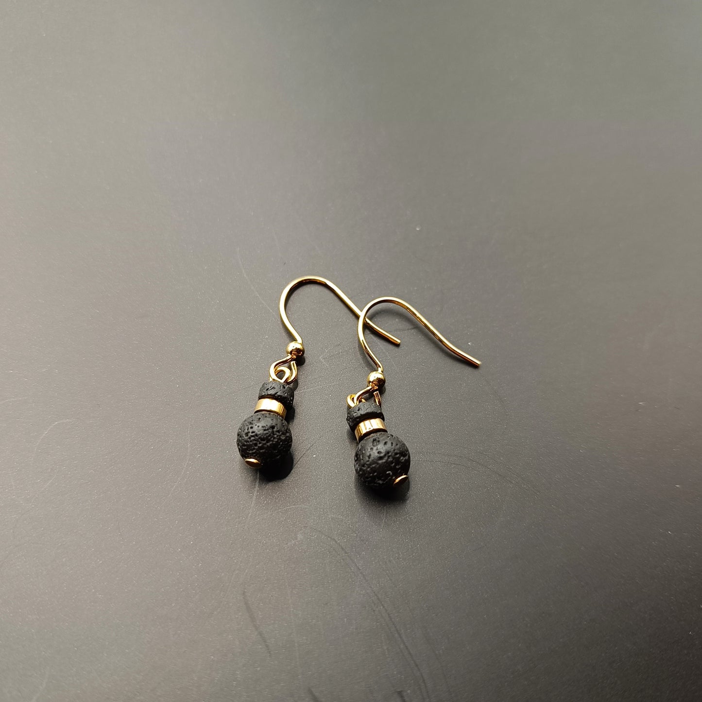Golden Lava Necklace and Earrings