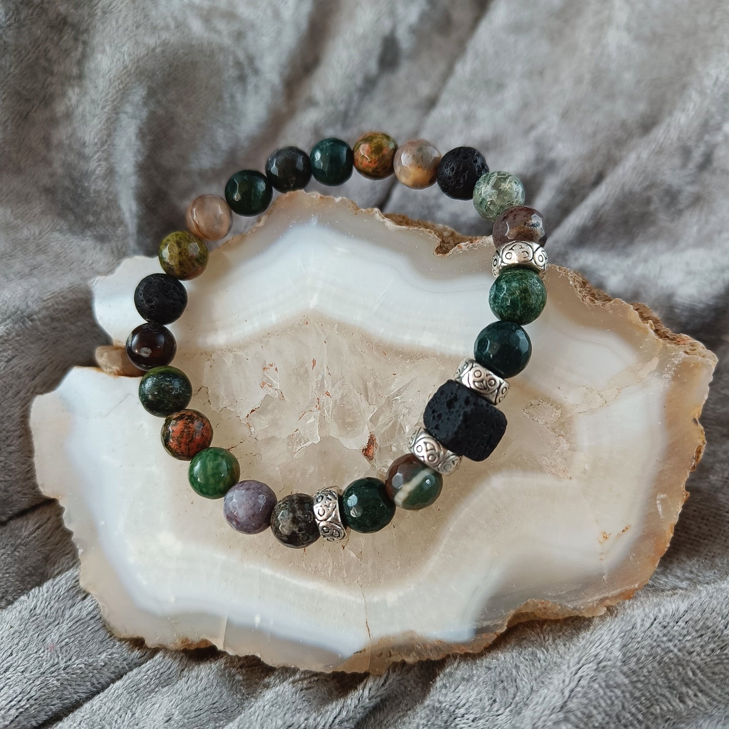 Gemstone Lava Bracelets - mix of bright colored stones