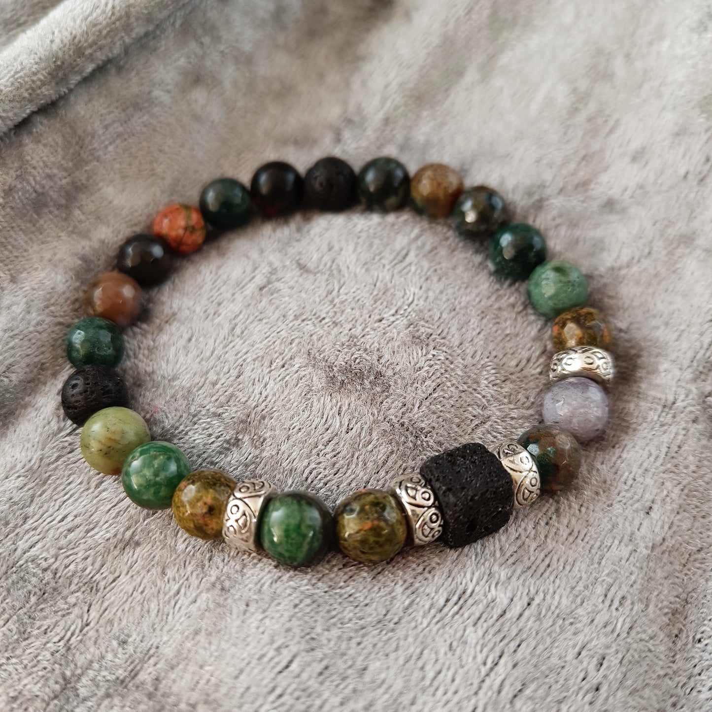 Gemstone Lava Bracelets - mix of bright colored stones