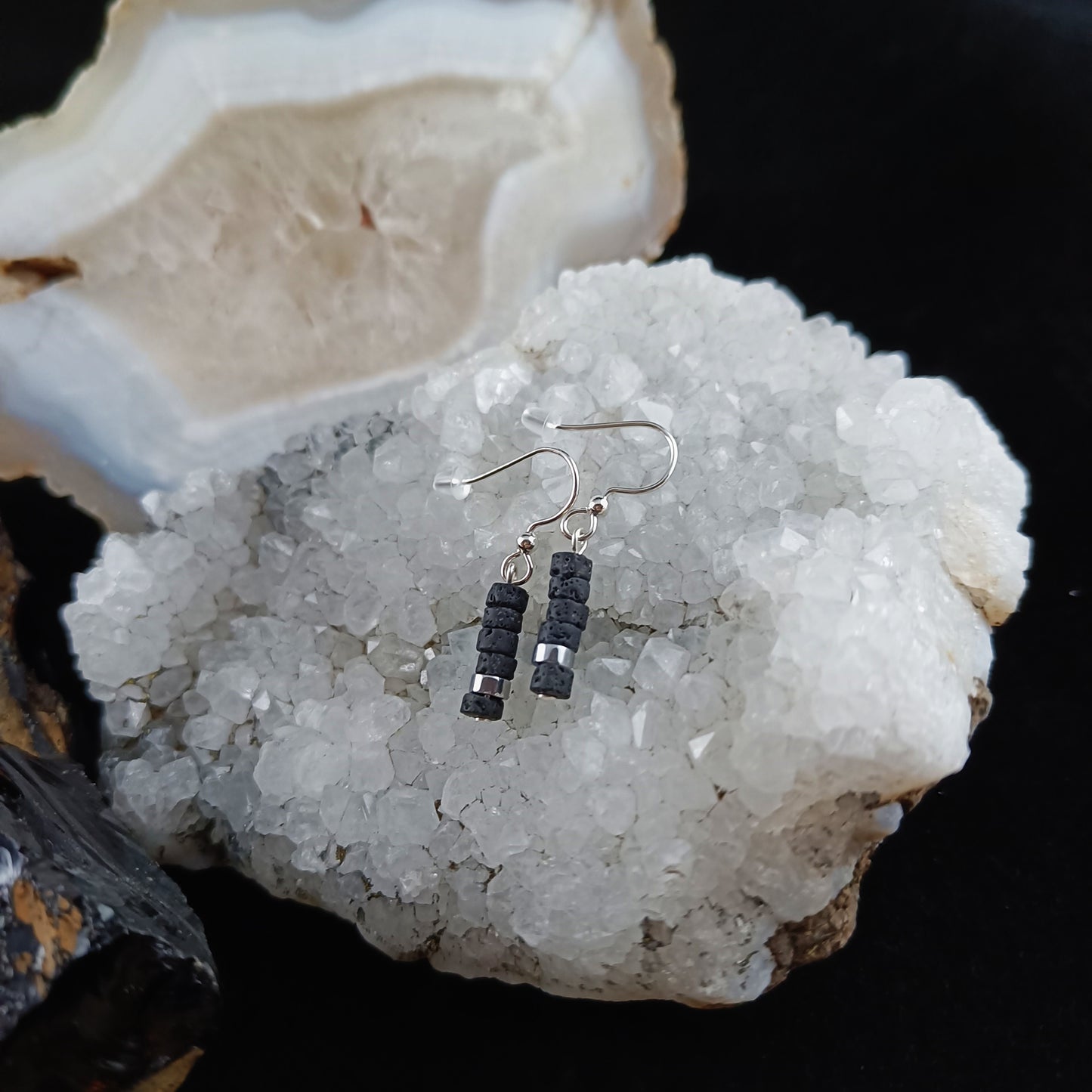 Dainty Lava Earrings - Gold and Silver