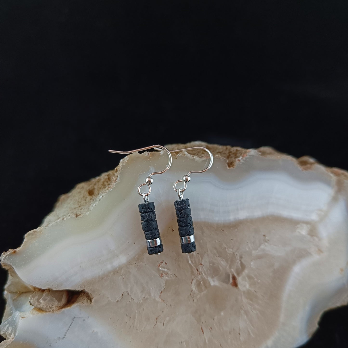 Dainty Lava Earrings - Gold and Silver