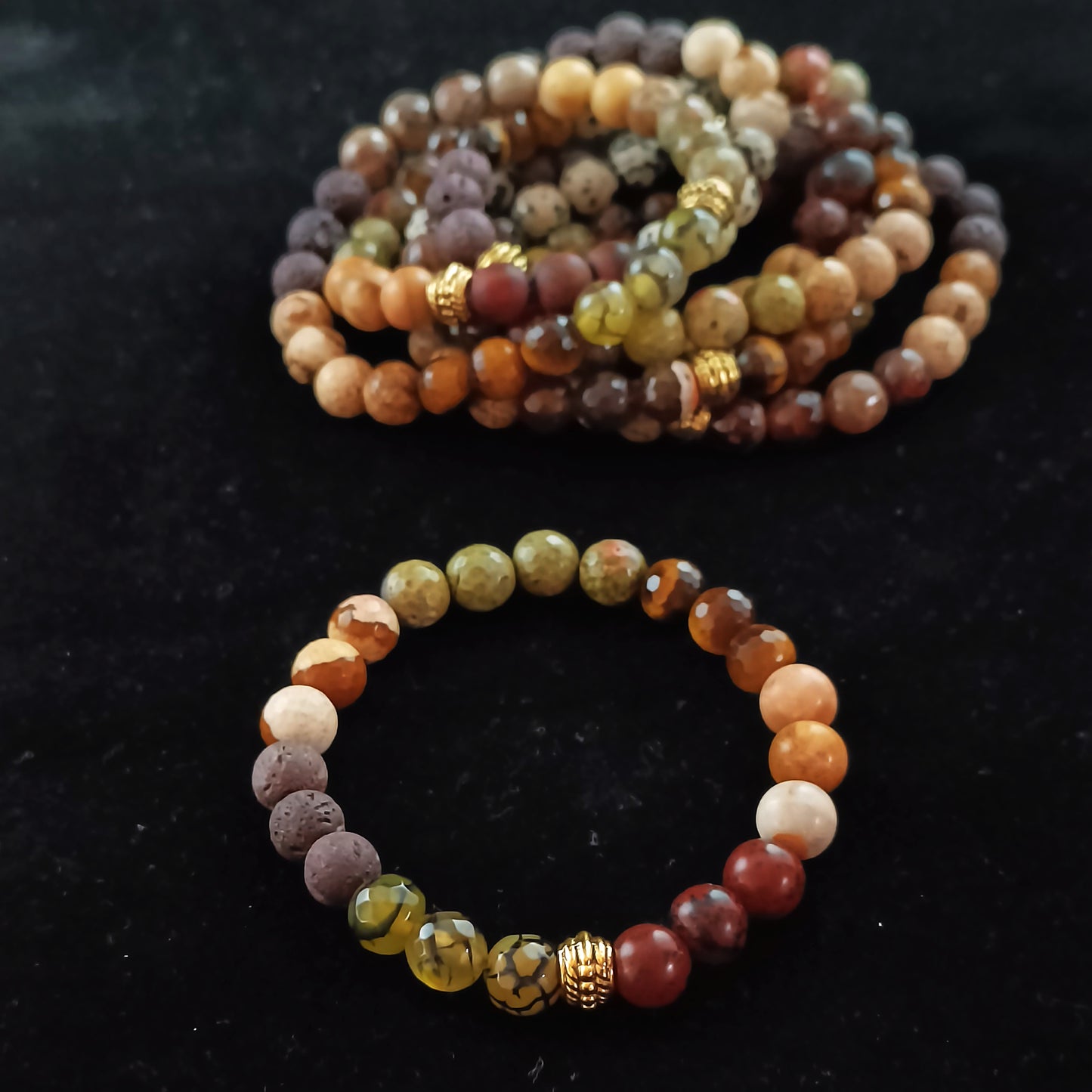 Multicolored Lava Bracelets