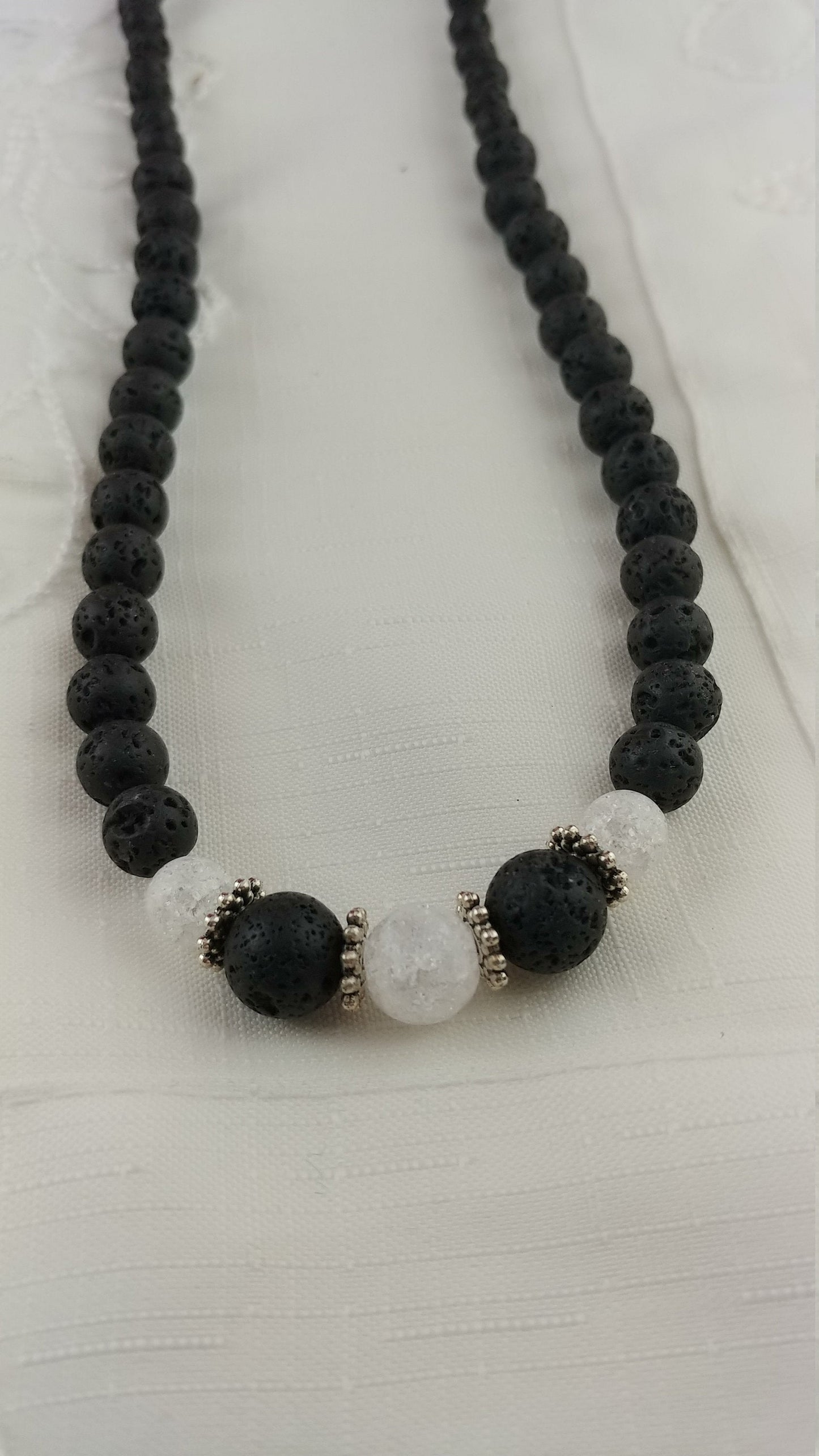 Grand Lava Necklace with Gemstones - 3 Types of Gemstones to select from