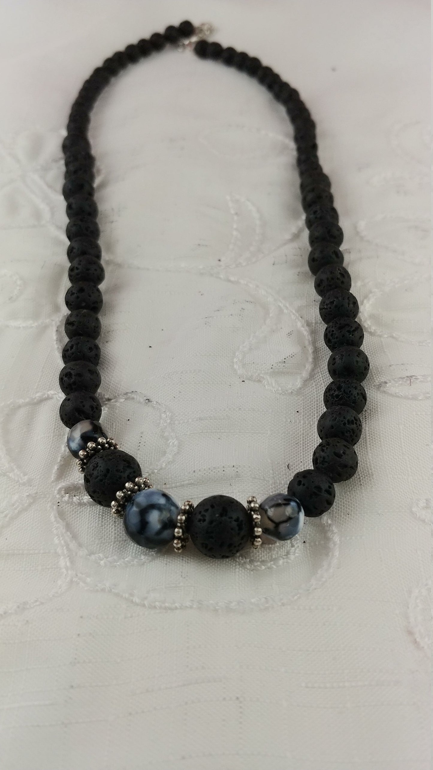 Grand Lava Necklace with Gemstones - 3 Types of Gemstones to select from