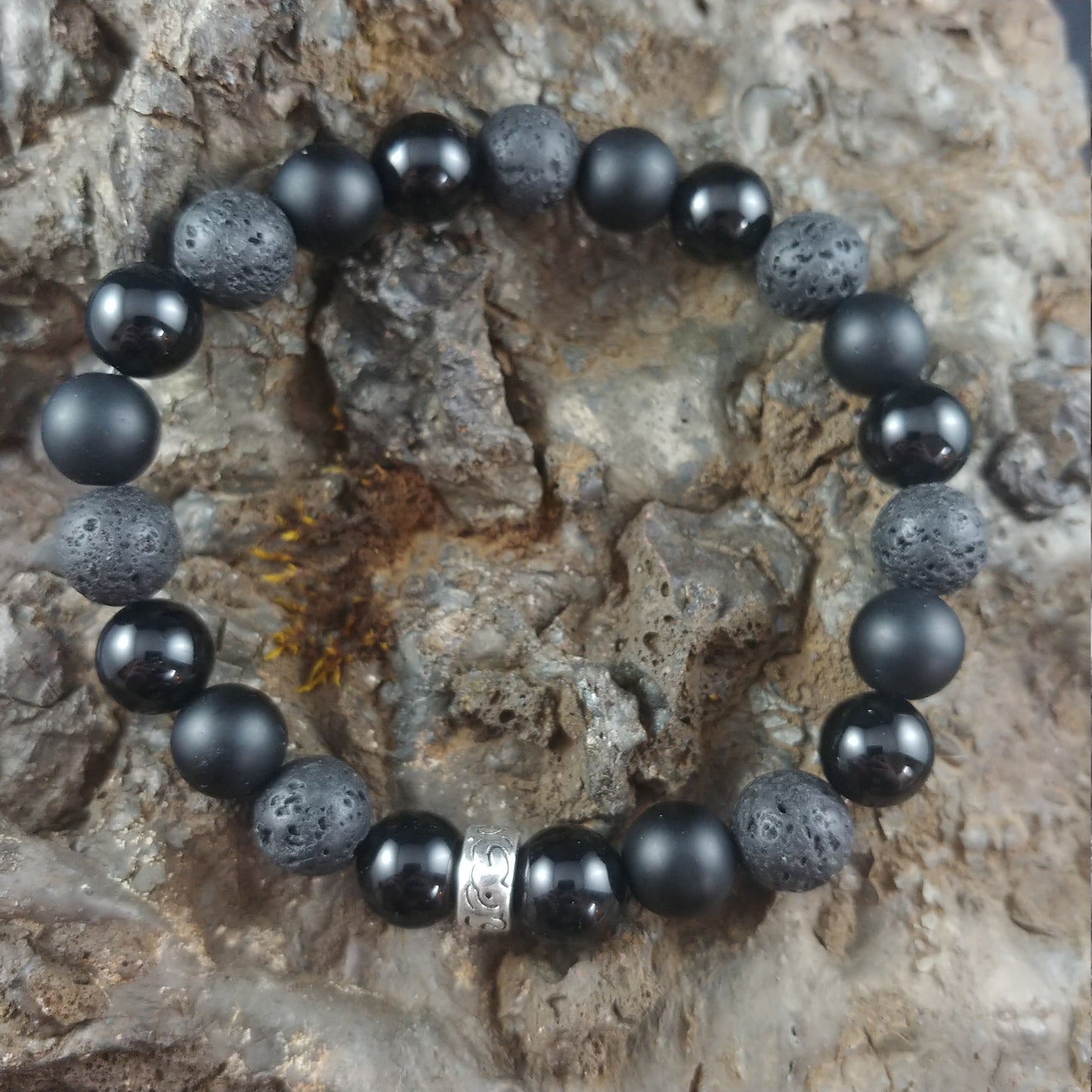 Lava and Onyx Bracelet