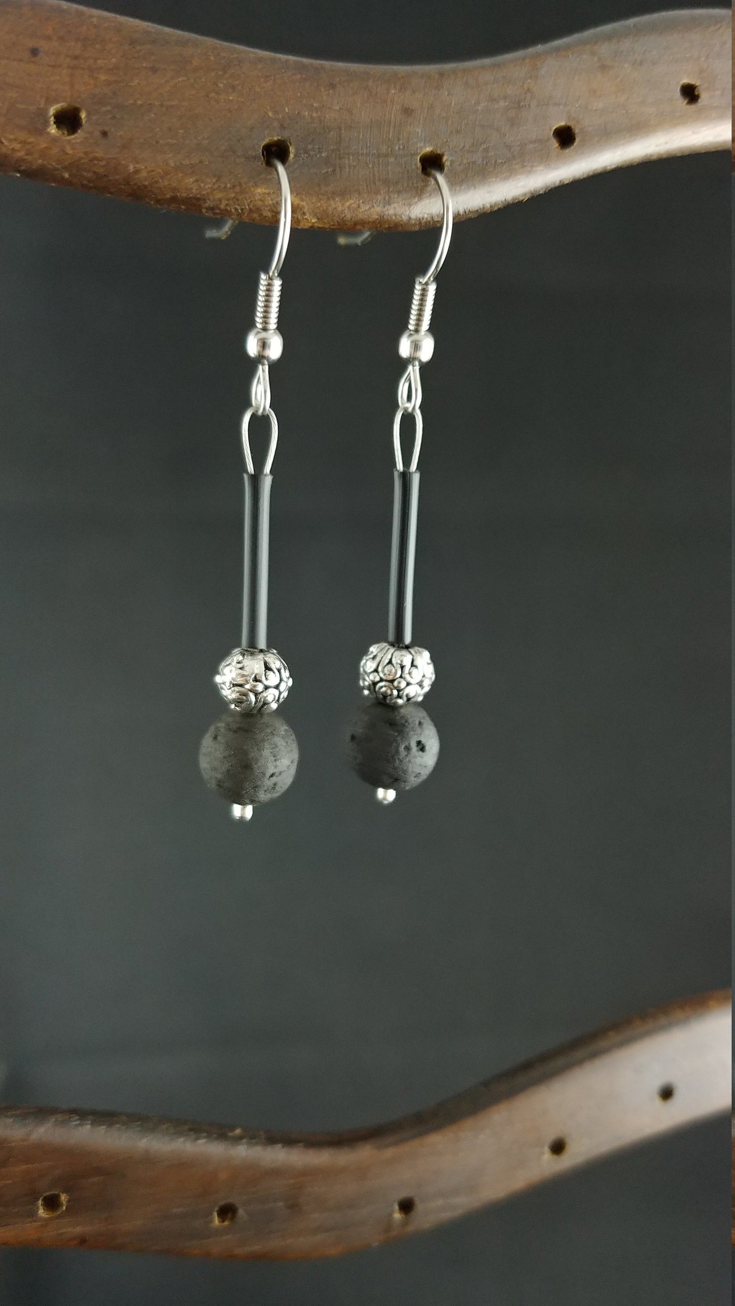 Lava Rock Reykjavik Earrings - 3 Types - With Round Spacer Bead