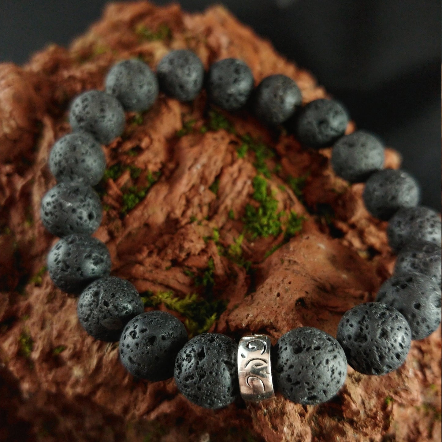 Iceland Viking Lava Bracelet with Beautiful Large 10mm Lava Beads