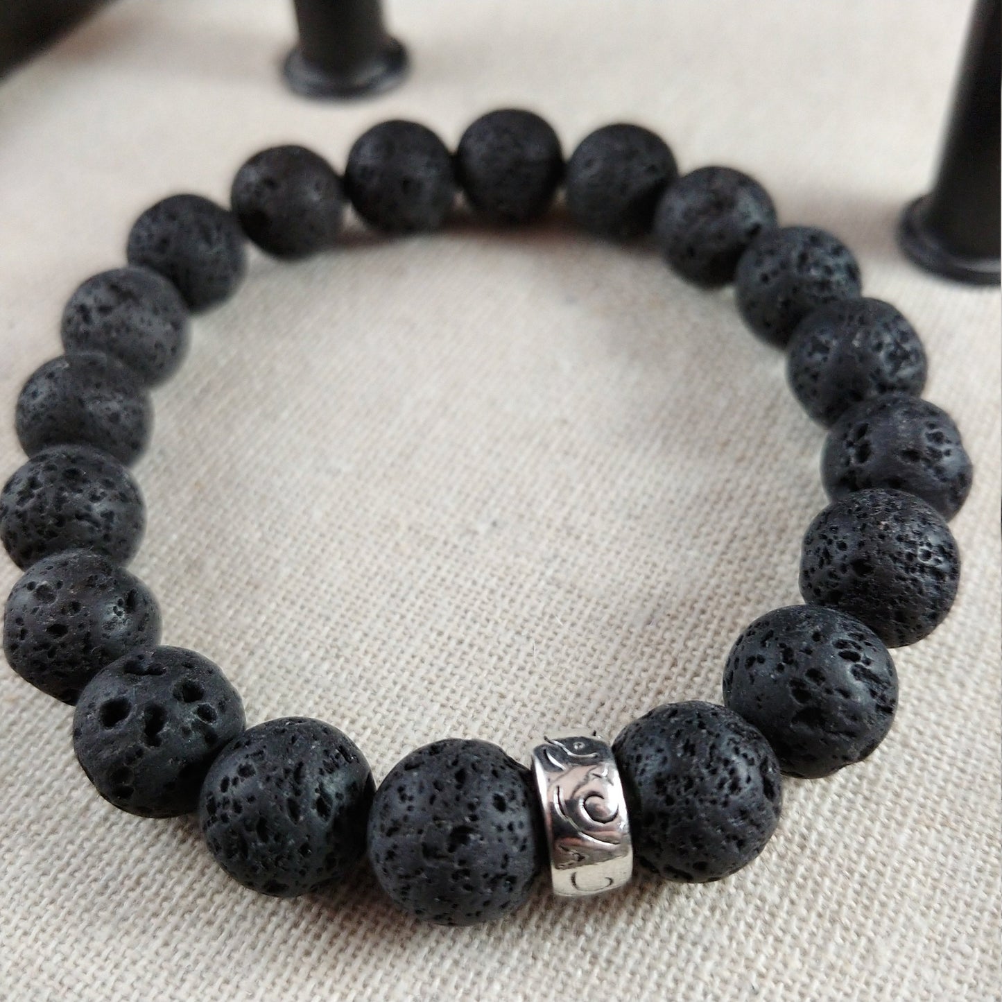 Iceland Viking Lava Bracelet with Beautiful Large 10mm Lava Beads