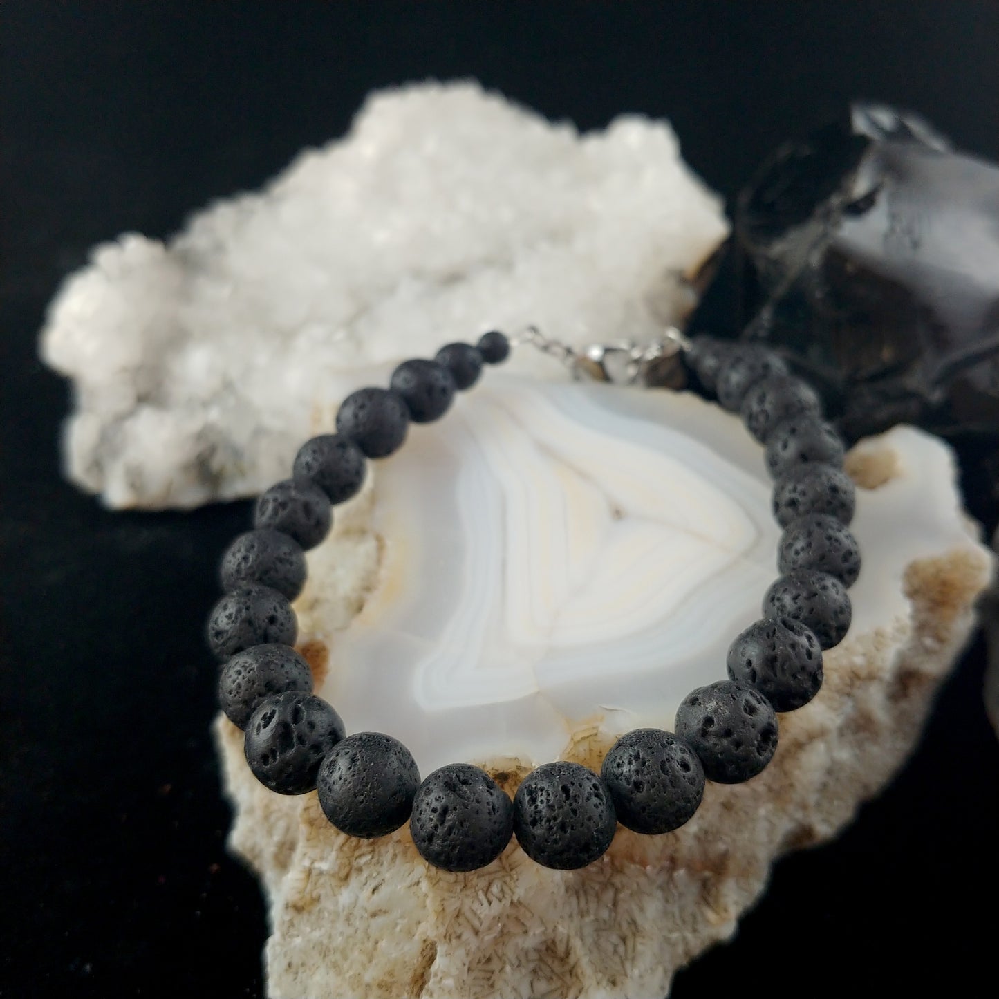 Basic Wired Lava Bracelet with Lobster Clasp