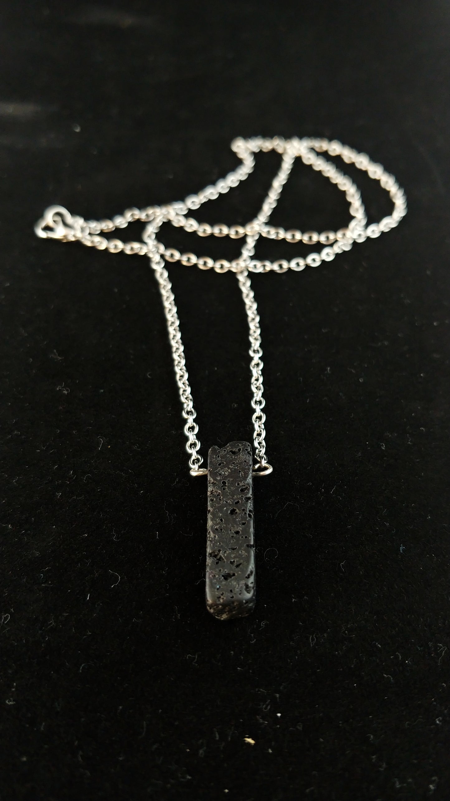 Lava Rock Necklace with Lava Bar Pendant