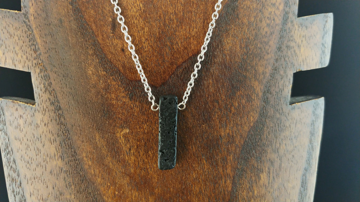 Lava Rock Necklace with Lava Bar Pendant