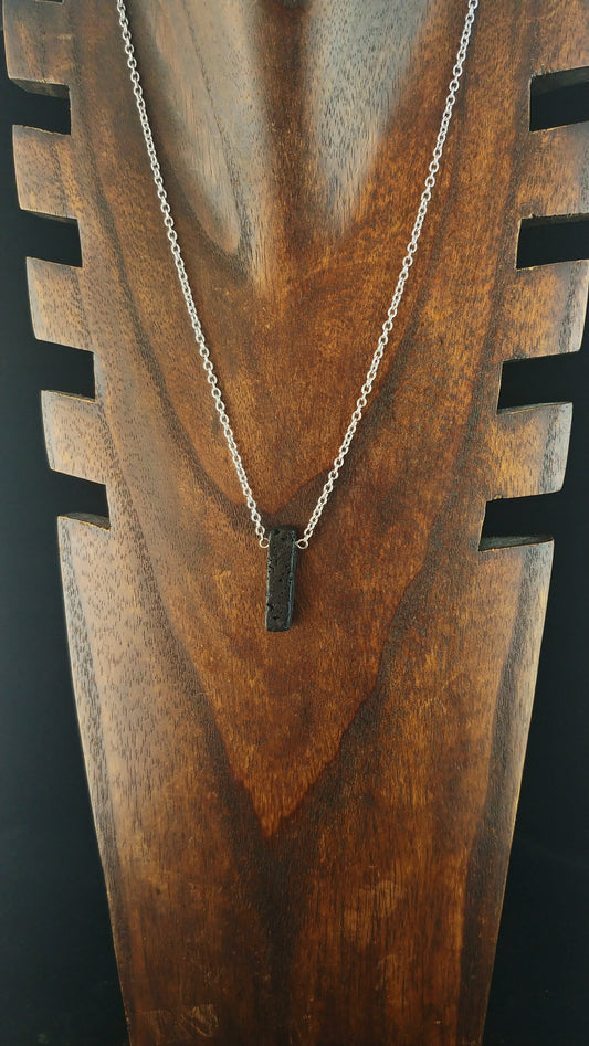 Lava Rock Necklace with Lava Bar Pendant