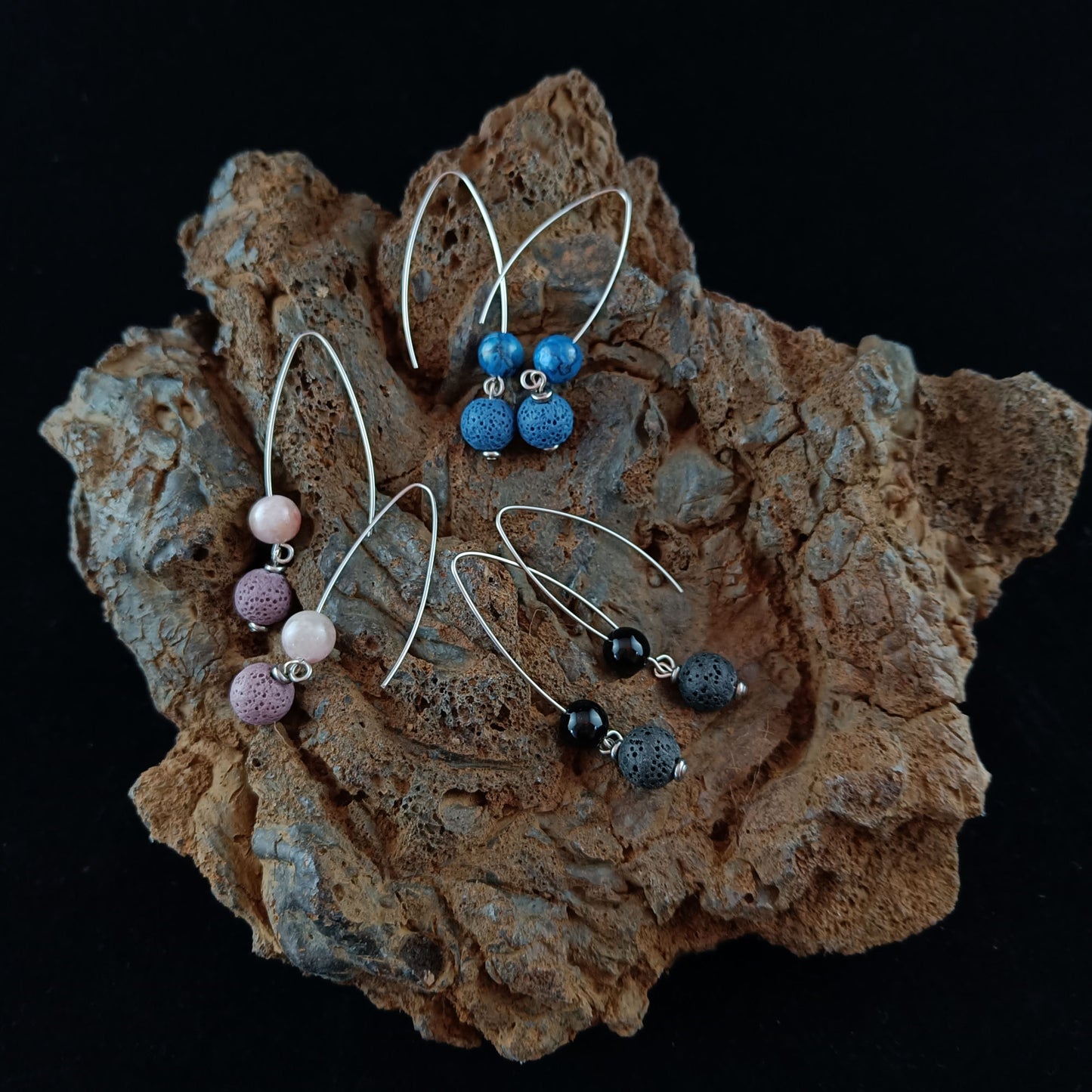 Colored Lava Earrings