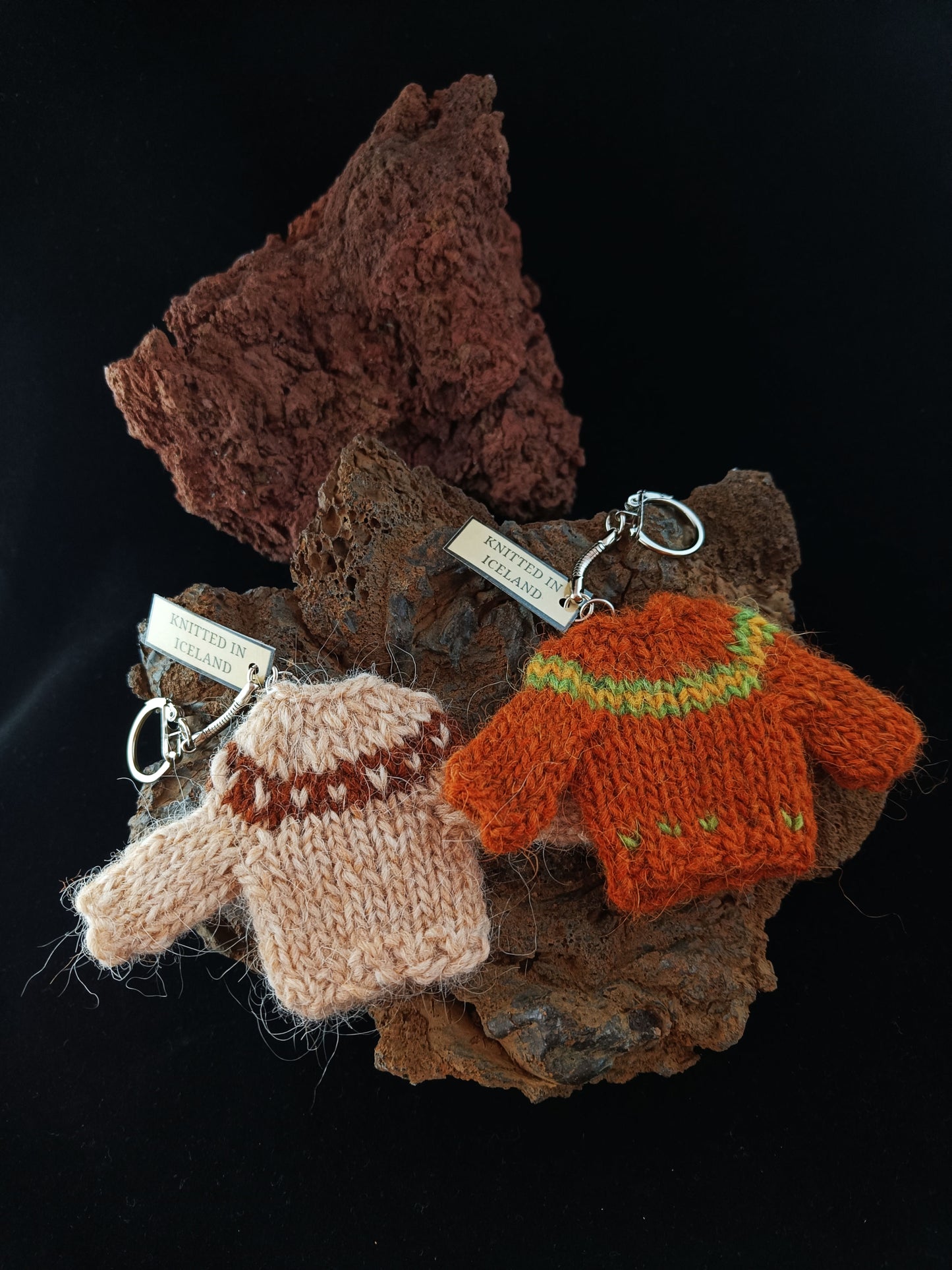 Lopapeysa - Icelandic Wool Sweater keychains - Icelandic handknitted lopapeysa from Icelandic sheep's wool.