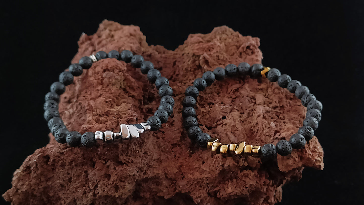 Gold - Silver - Shards Lava Bracelets