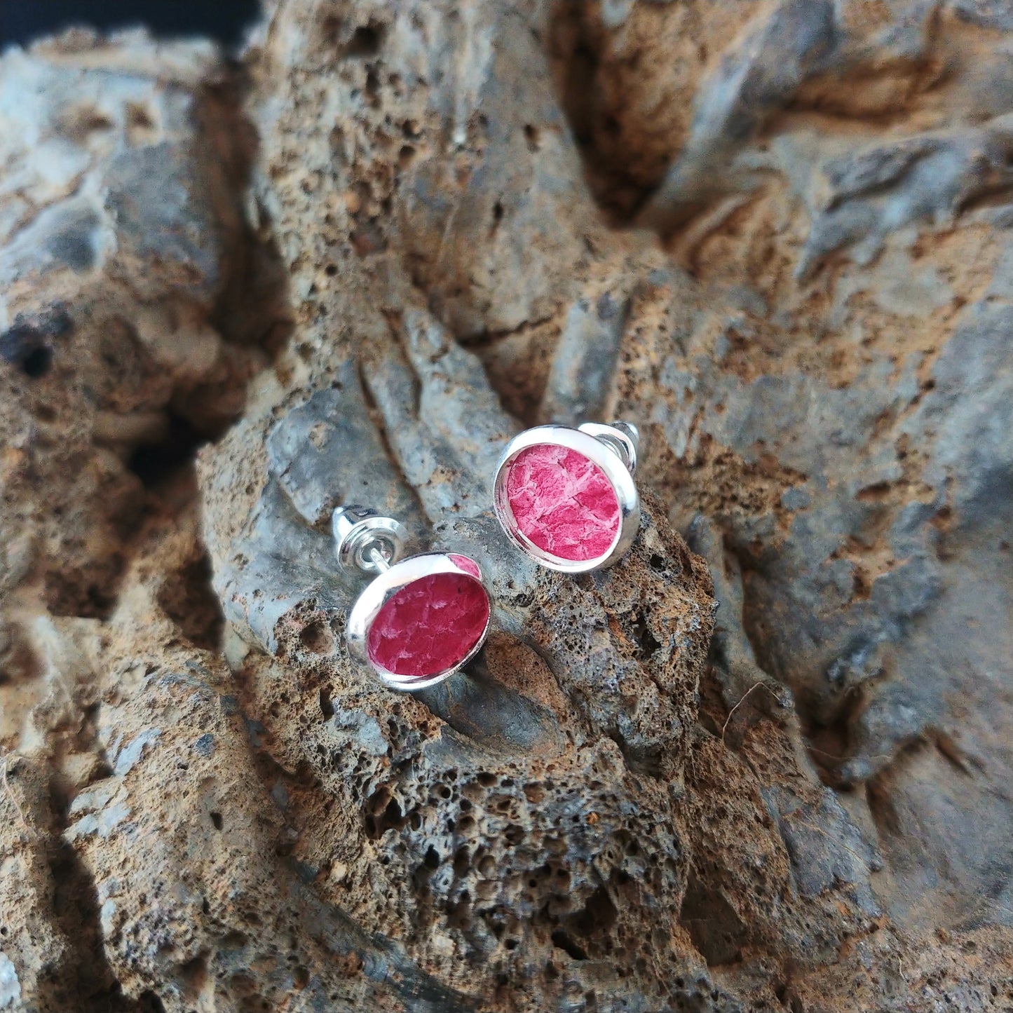 Icelandic Salmon Fish Leather Stud Earrings - Icelandic Fish Leather Jewelry - Handmade in Iceland
