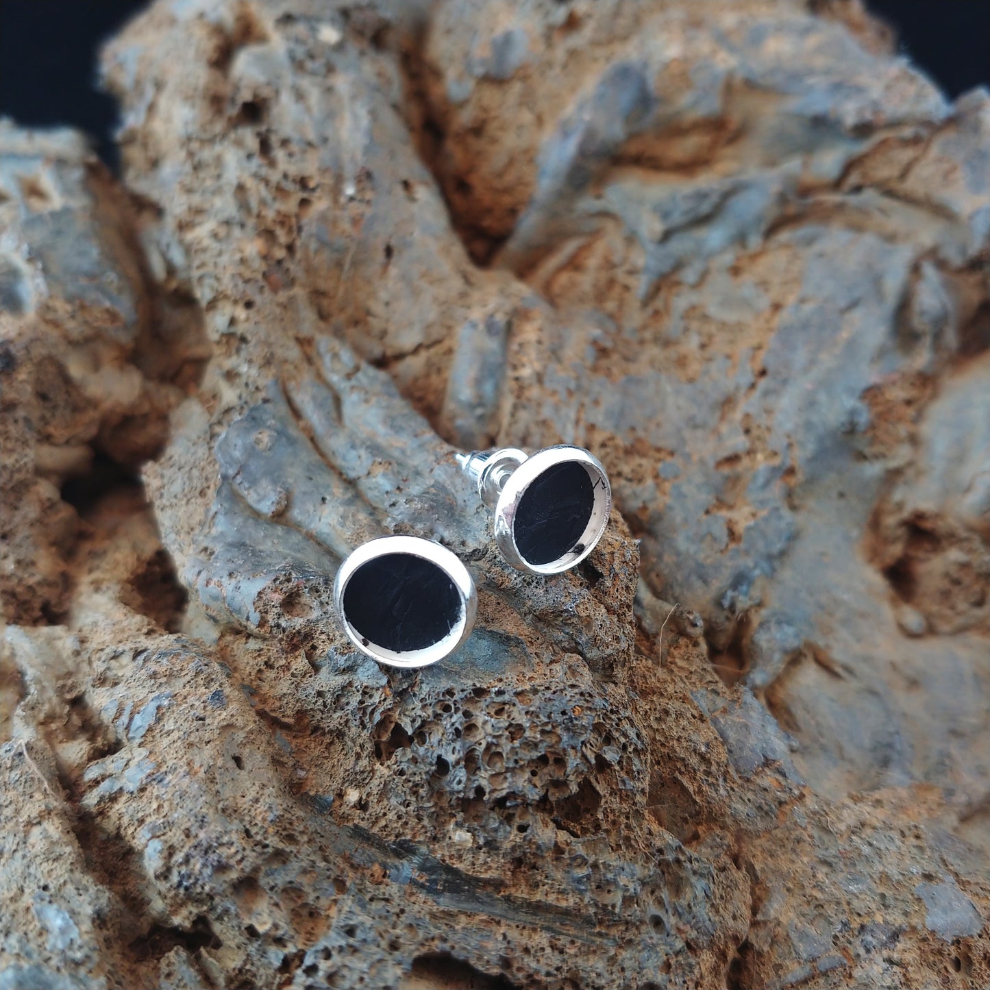Icelandic Salmon Fish Leather Stud Earrings - Icelandic Fish Leather Jewelry - Handmade in Iceland