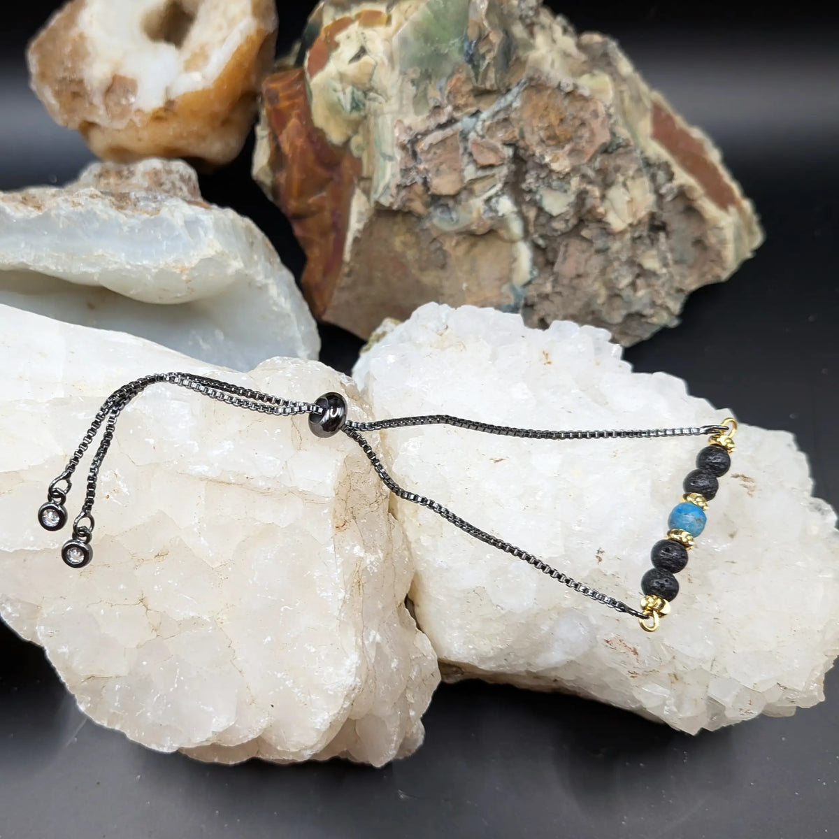 Black Lava and Gemstone Bracelets