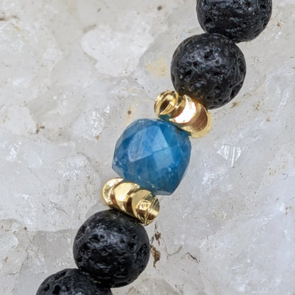 Golden Lava and Gemstone Bracelets