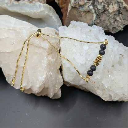 Golden Lava and Gemstone Bracelets - Center Spacers