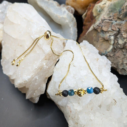 Golden Lava and Gemstone Bracelets - Center Spacers