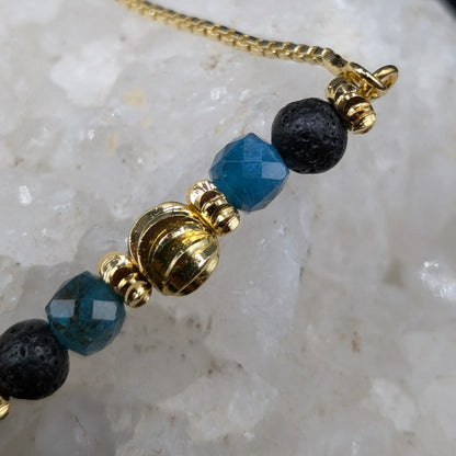 Golden Lava and Gemstone Bracelets - Center Spacers