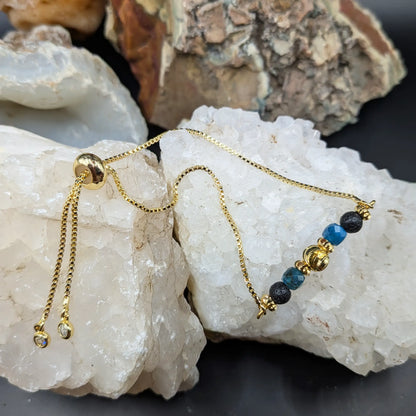 Golden Lava and Gemstone Bracelets - Center Spacers