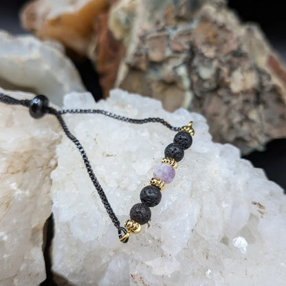 Black Lava and Gemstone Bracelets