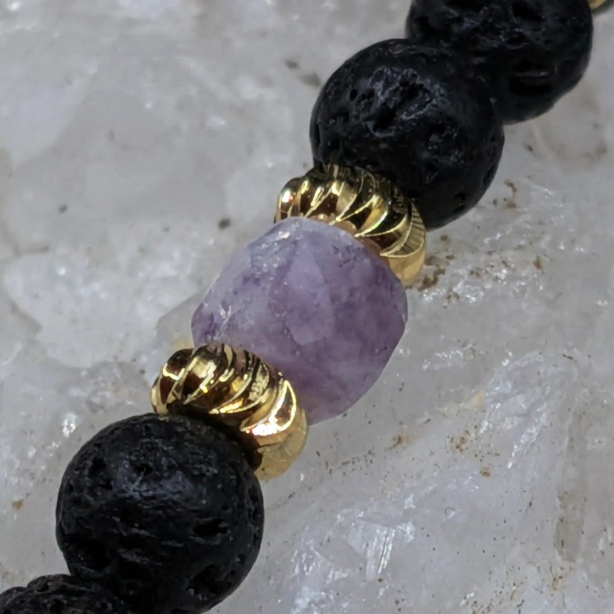 Black Lava and Gemstone Bracelets
