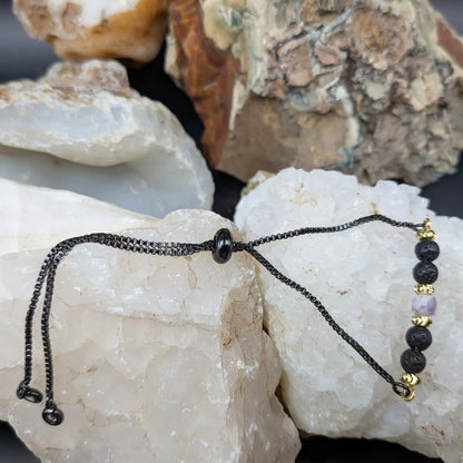 Black Lava and Gemstone Bracelets