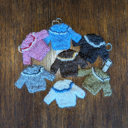 Lopapeysa - Icelandic Wool Sweater keychains - Icelandic handknitted lopapeysa from Icelandic sheep's wool