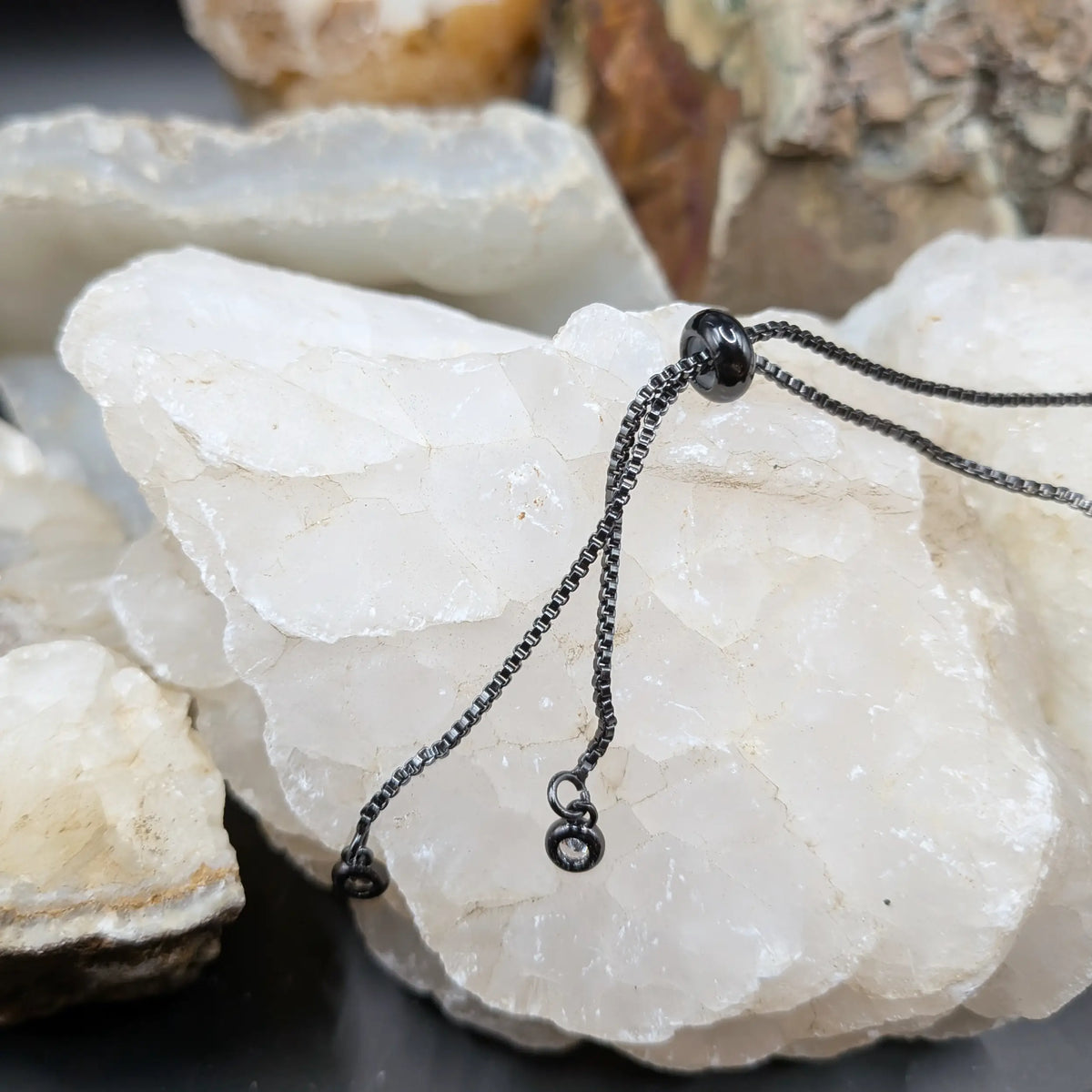 Black Lava and Gemstone Bracelets - Assorted Gemstones