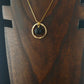 Golden Circle Necklace with Lava Rock