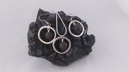 Circle Lava Set with Circle Earrings and Circle Necklace