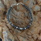 Dainty Lava Bracelet with small Lava Rock and Hematite beads