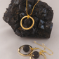 Golden Circle Lava Set with Golden Circle Earrings and Golden Circle Necklace
