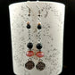 Long Ægishjálmur - Helm of Awe - Lava Rock Earrings with Pink Picasso Beads - Icelandic Jewelry