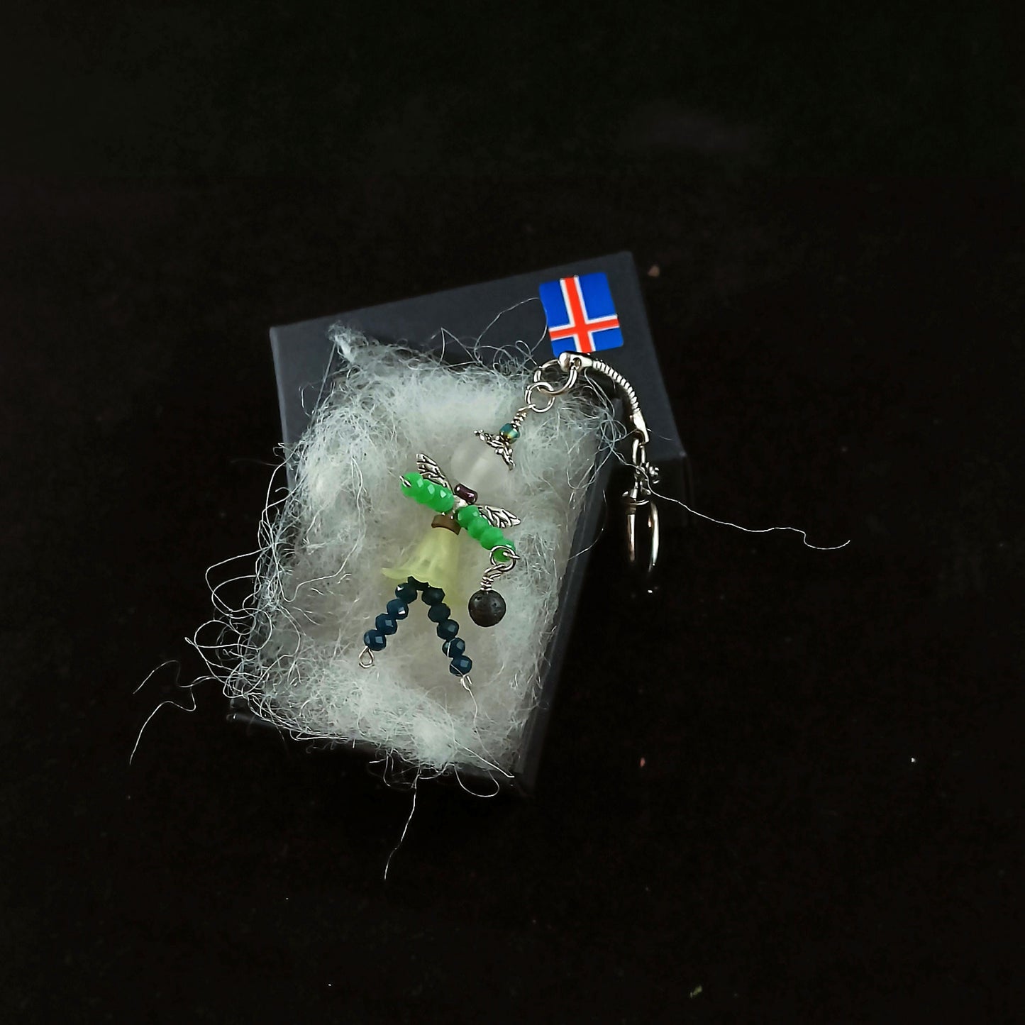 Álfa [Fairy] Keychain - Icelandic Álfur Holding a Lava Stone