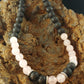 Pink Rose Quartz Necklace with Lava Rock Beads